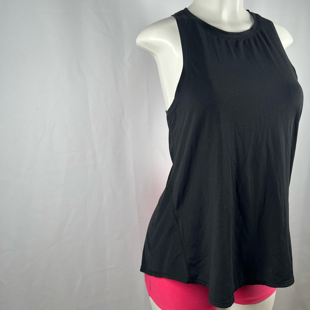 Yogalicious Black Split Back Tank Top Size Small